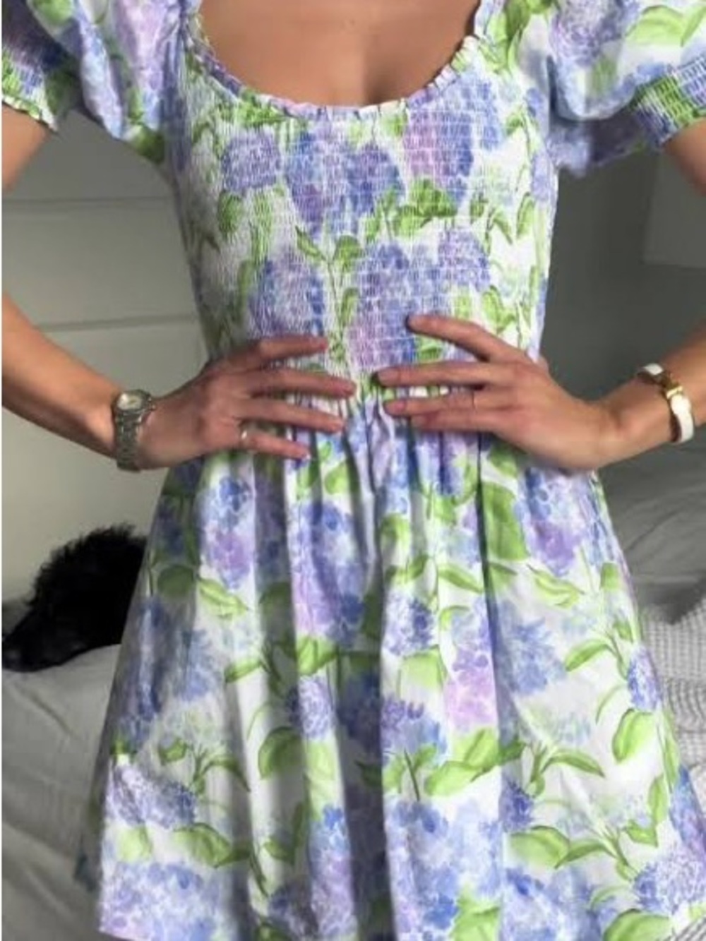 Hill house naia nap dress in blue hydrangea